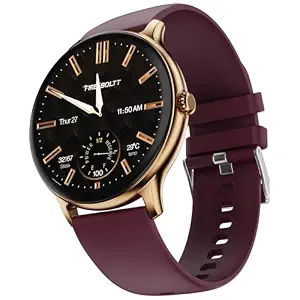 Fire-Boltt Phoenix Pro Round Smart Watch 1.39" HD Display with Bluetooth Calling, AI Voice Assistant, SpO2 & Heart Rate Monitor, 120+ Sports Modes, IP67 Waterproof Smartwatch for Men & Women - Brown